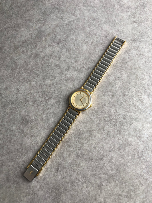 Yves Saint Laurent YSL Logo Quartz Watch Silver 2200-228481 TA Vintage yis3b6