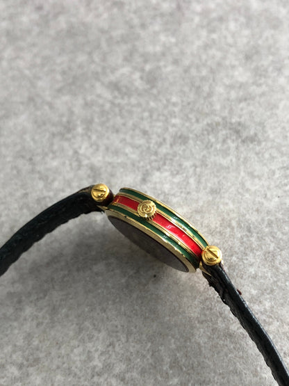 GUCCI Logo Watch Brown Vintage xpg7th