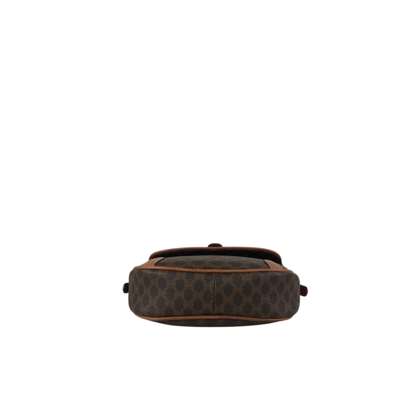 CELINE Macadam Front Buckle Shoulder bag Brown Vintage htiyru