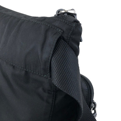 PRADA Tessuto Triangle Logo Front Buckle Front Pocket  Shoulder bag Black Vintage ikphwn