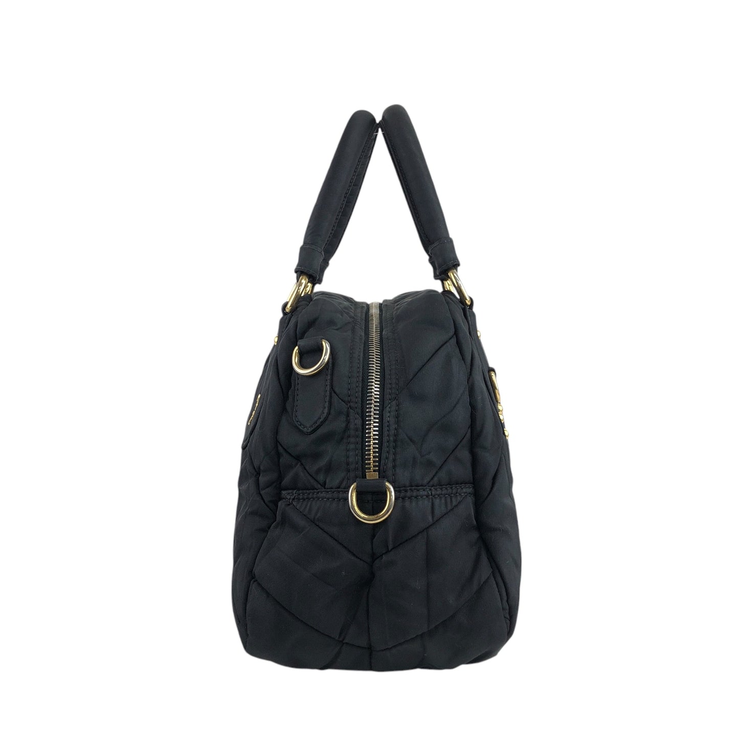 PRADA Logo Two-way Handbag Shoulder bag Black Vintage aw3e2f