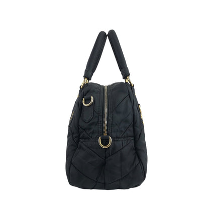 PRADA Logo Two-way Handbag Shoulder bag Black Vintage aw3e2f