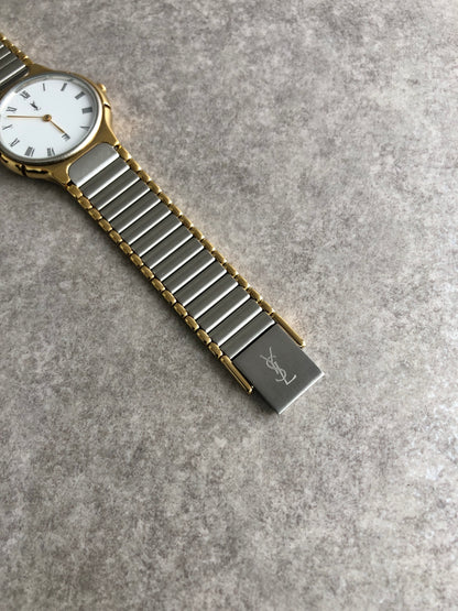 Yves Saint Laurent YSL Logo Quartz Watch 5920-H15441 Vintage 64v38n