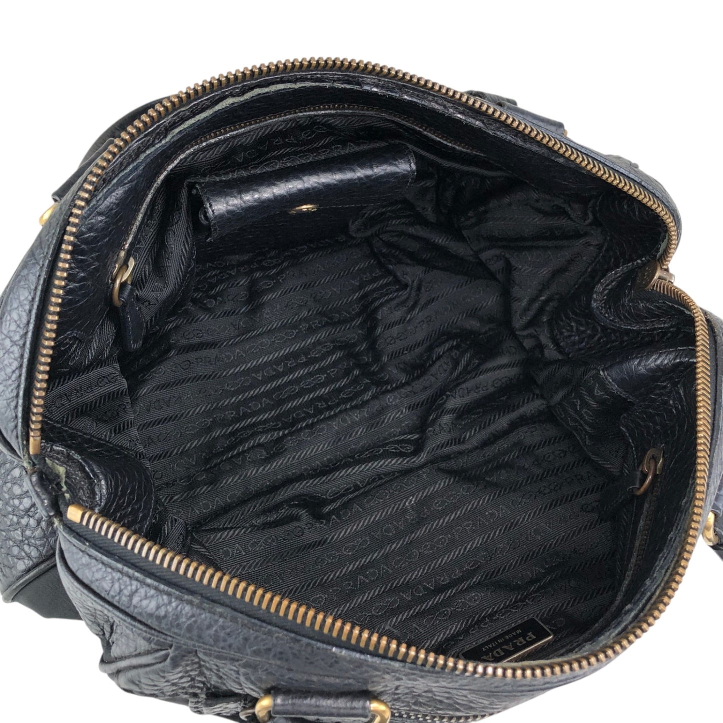 PRADA Triangle Logo Front Pocket Totebag Black Vintage 8vzd5r