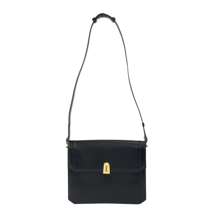 Yves Saint Laurent YSL Logo Handbag Shoulder bag Black Vintage 5nbvi3