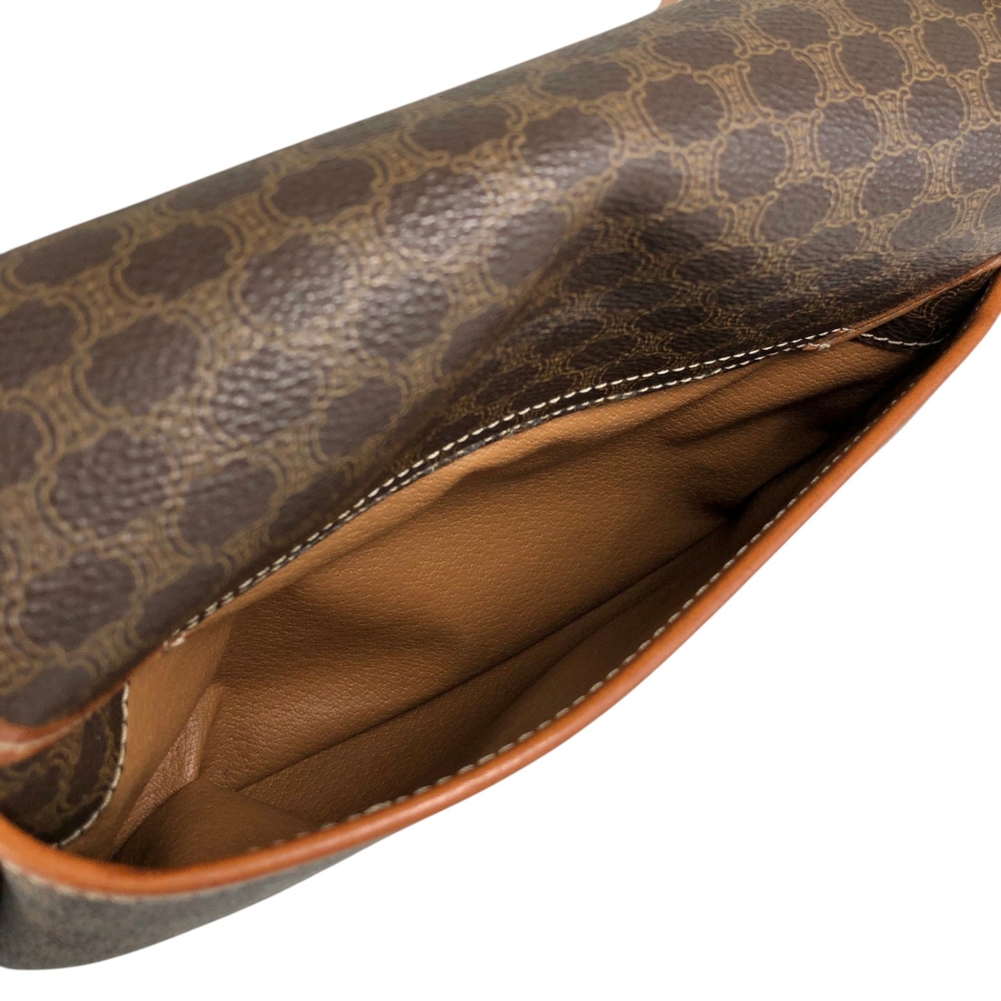 CELINE Macadam Blason Shoulder bag Brown Vintage 6pmbjw