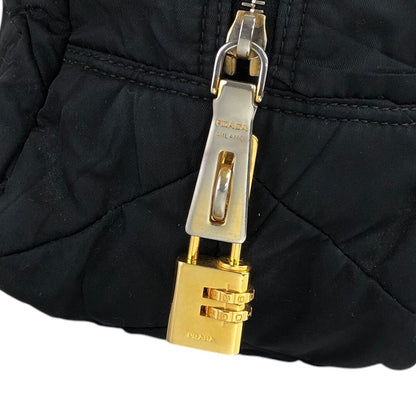 PRADA Logo Two-way Handbag Shoulder bag Black Vintage aw3e2f