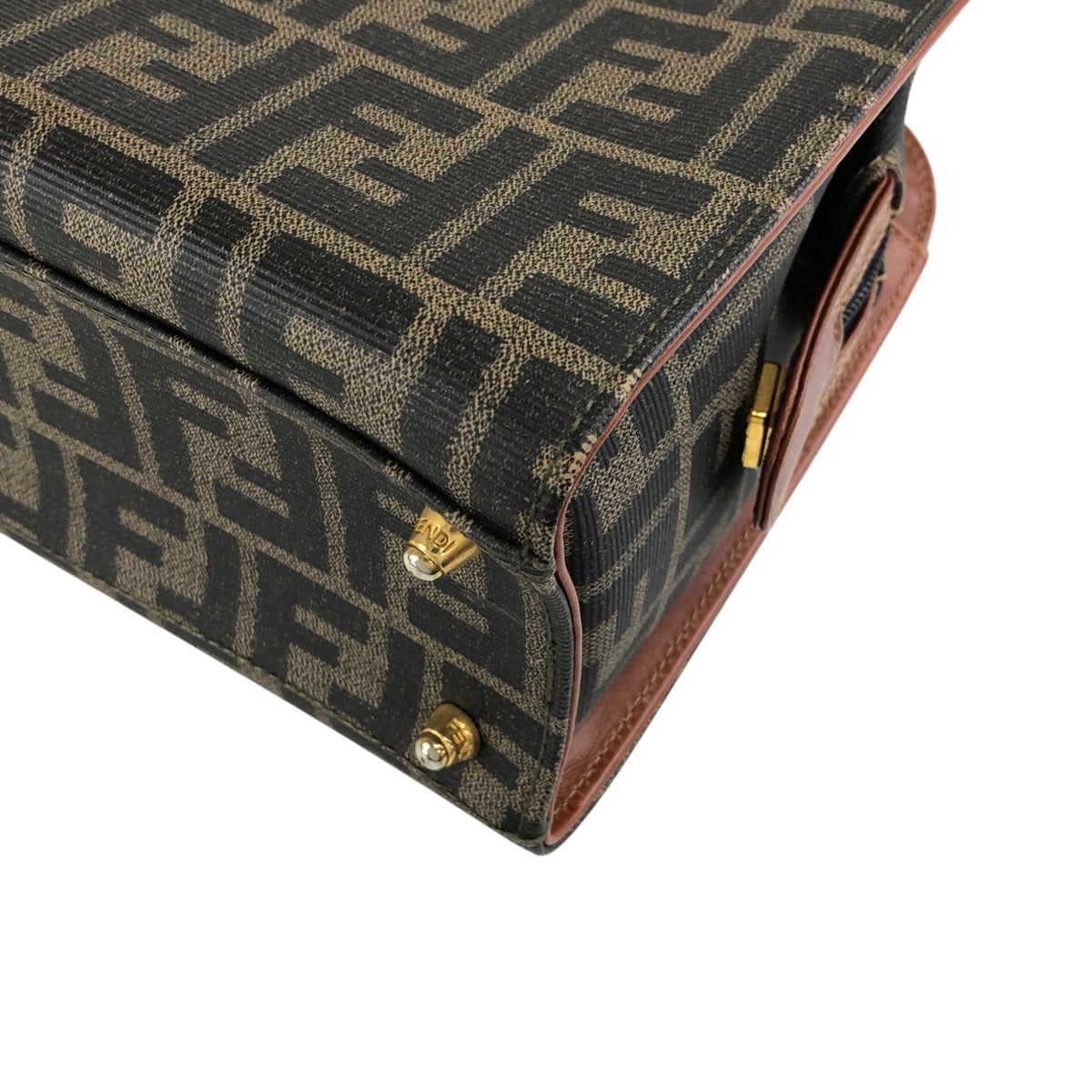 FENDI Zucca Logo Handbag Boston bag Brown Vintage ewdytc