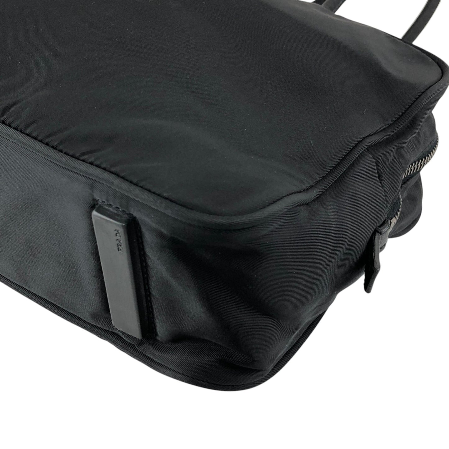 PRADA Tessuto Triangle Logo Handbag Black Vintage w7yvkr