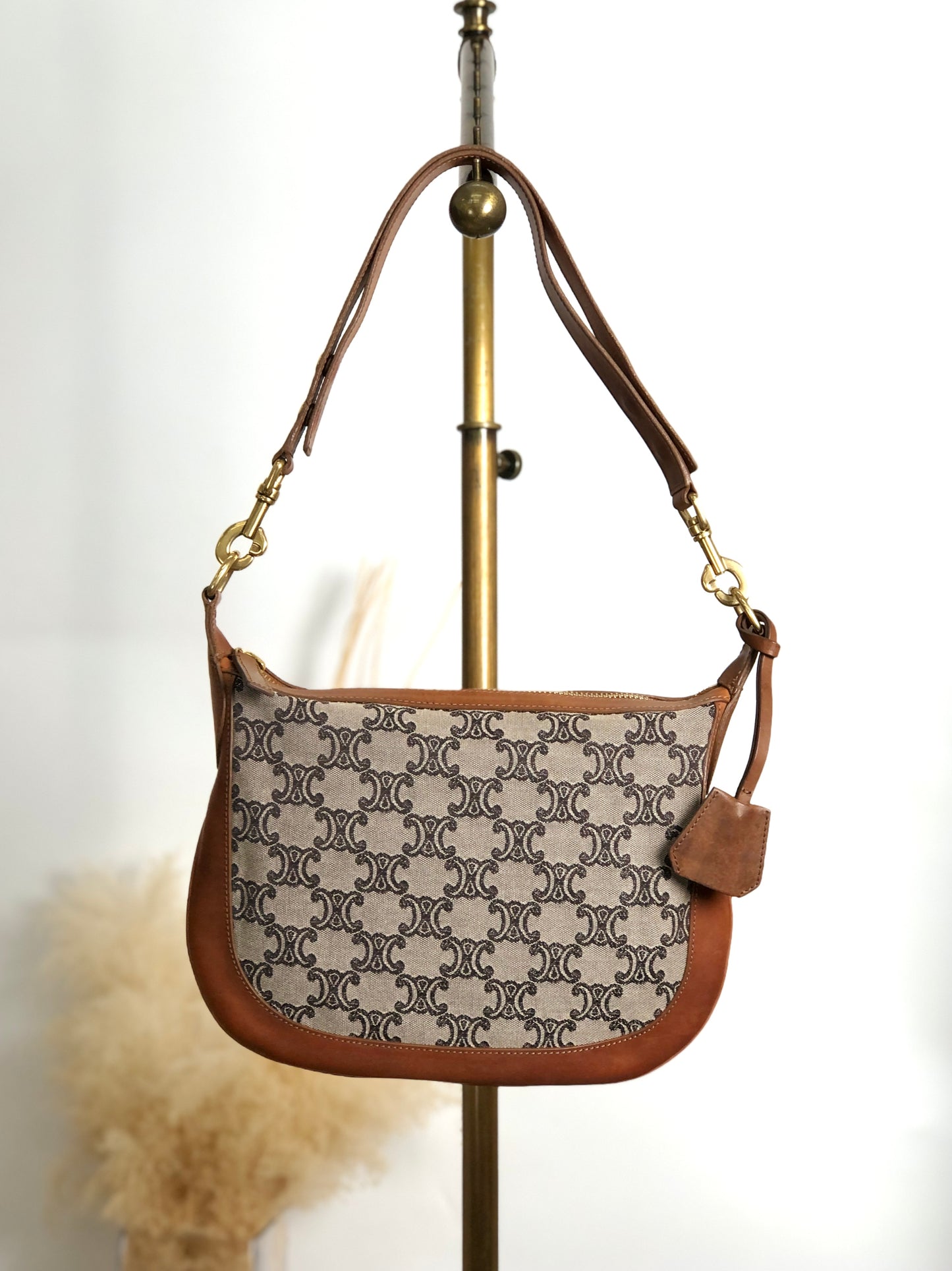 CELINE Macadam Shoulder bag Brown Vintage sun8w8