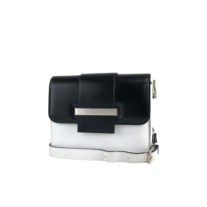 CELINE Shoulder bag White×Black Vintage d2pyg5