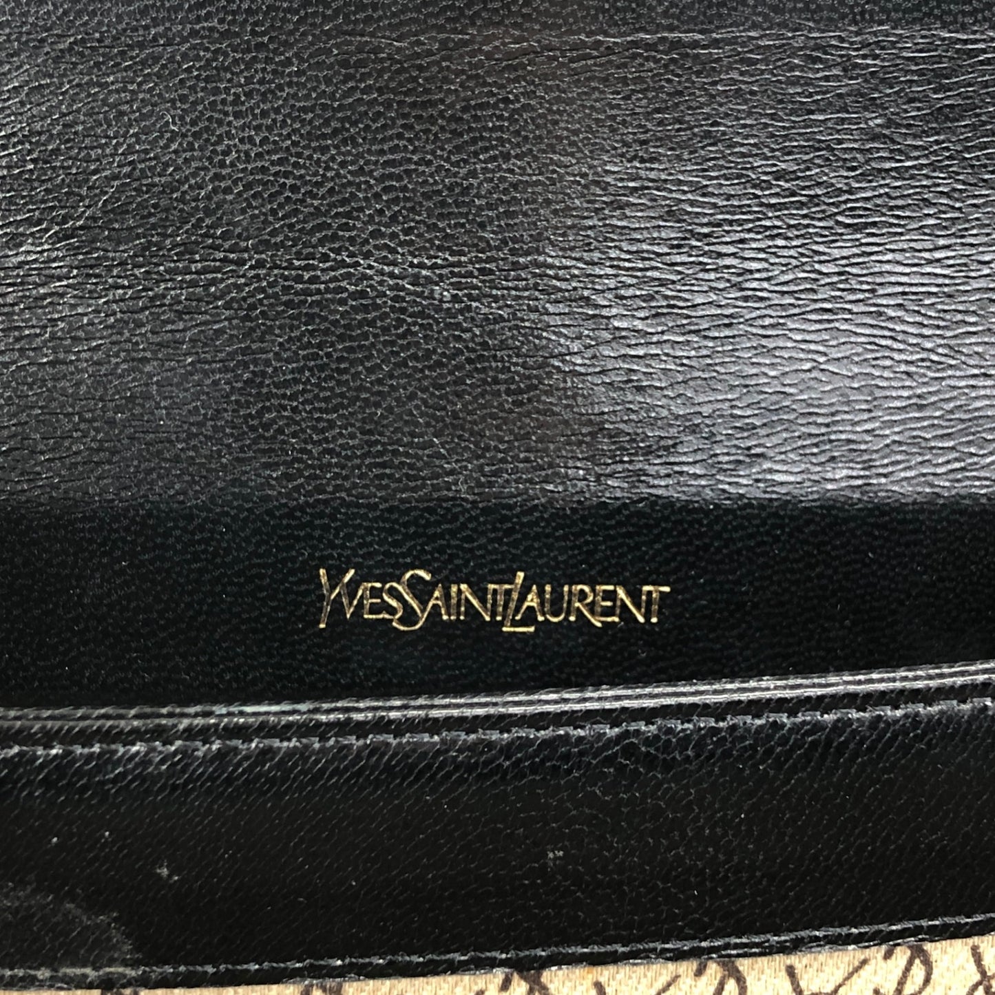 Yves Saint Laurent YSL Logo Shoulder bag Black Vintage mwbp36