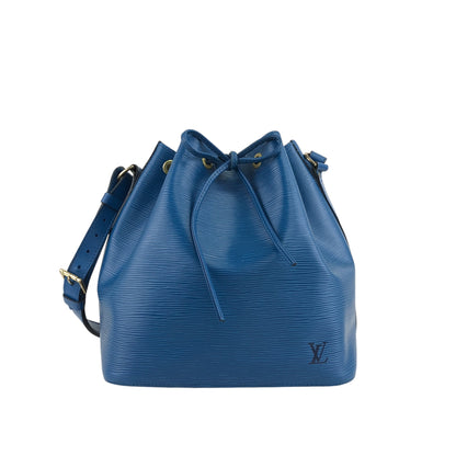 LOUIS VUITTON Epi Drawstring Shoulder bag Blue Vintage ri8yzu