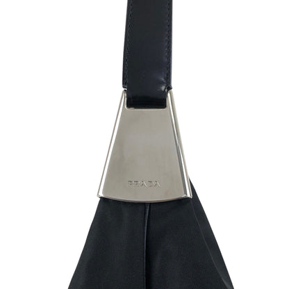 PRADA Logo Shoulder bag Black Vintage h6emcw