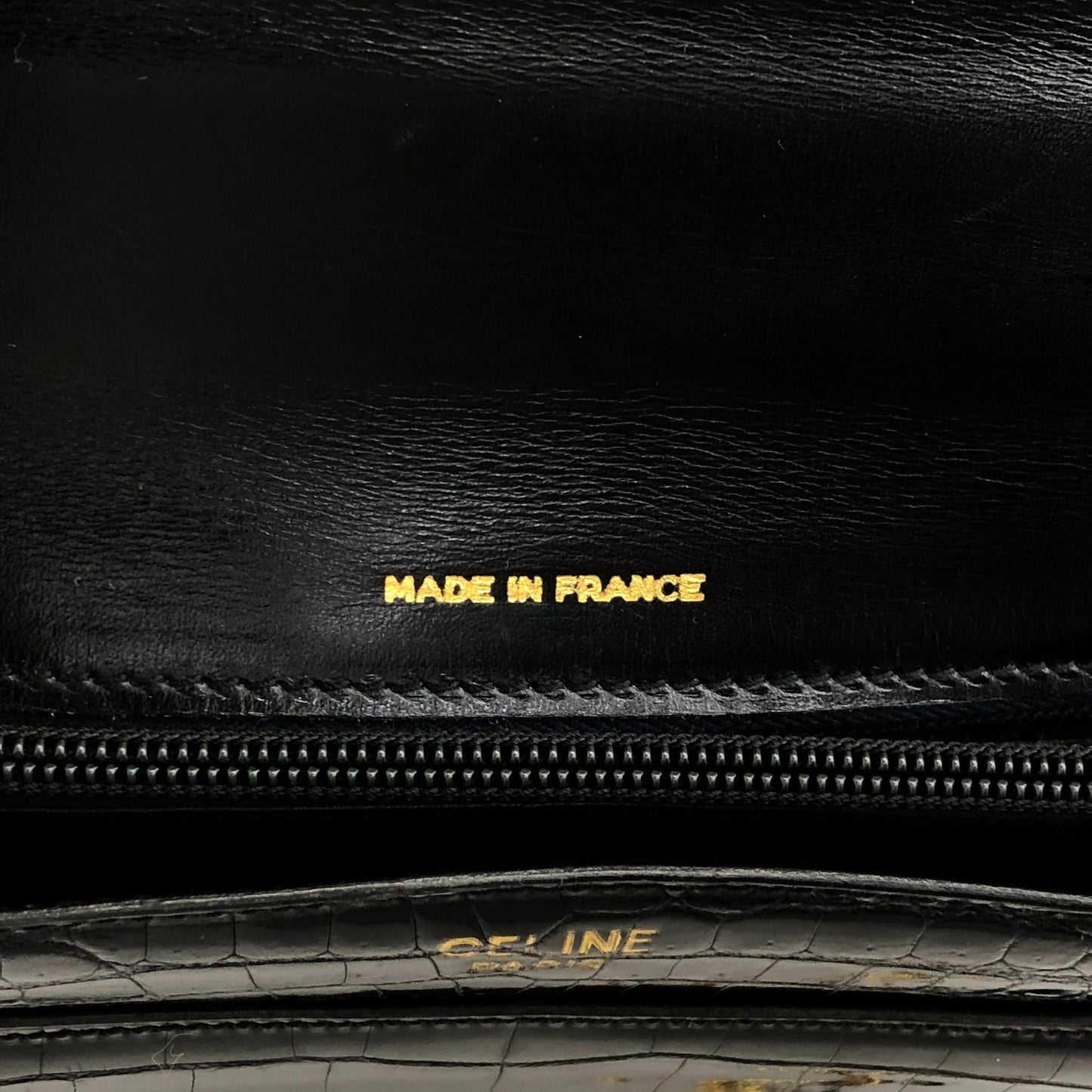CELINE Horse Bit Handbag Black Vintage 4mkifm