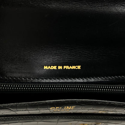CELINE Horse Bit Handbag Black Vintage 4mkifm