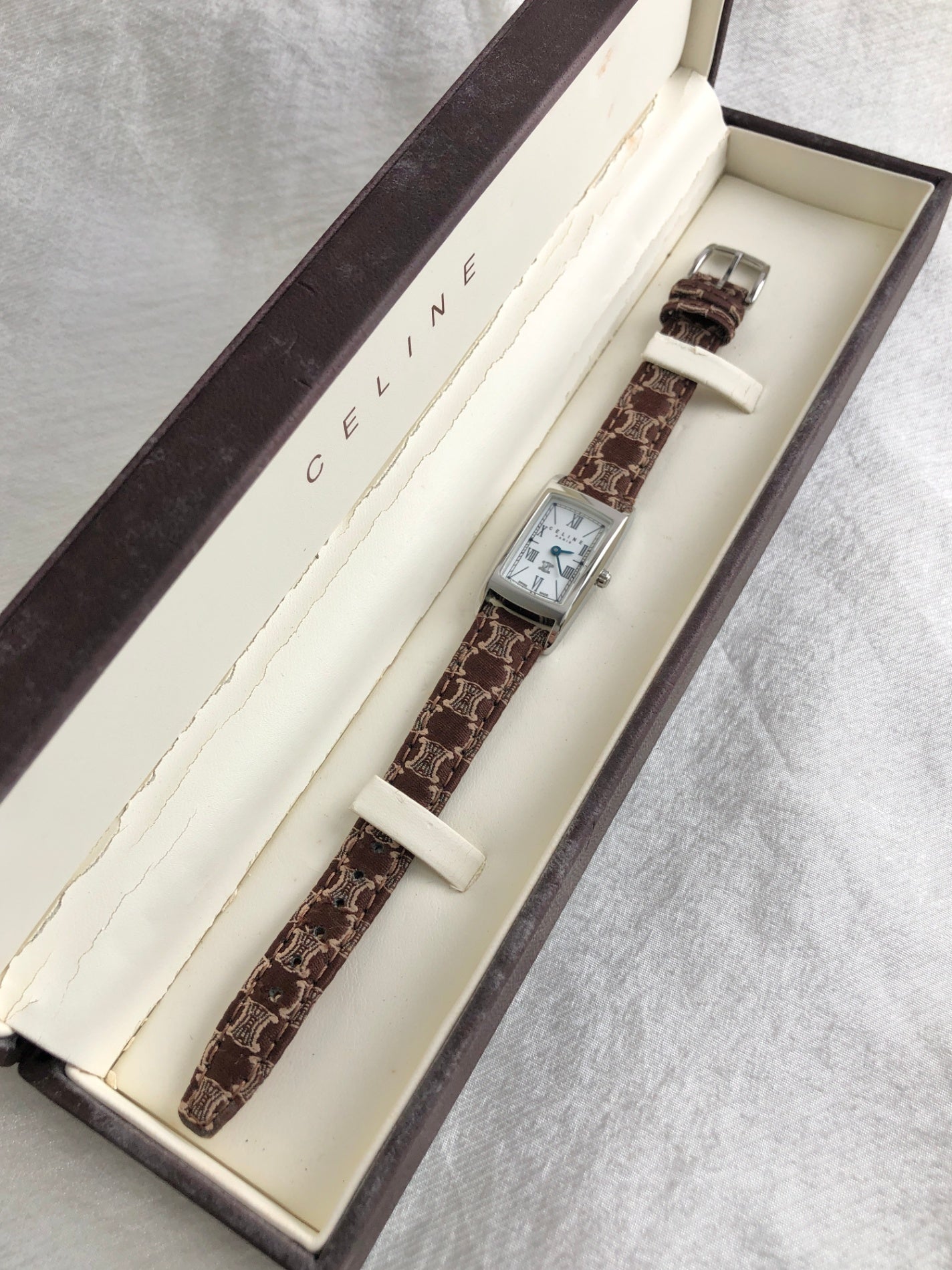 CELINE Macadam Blason Watch Brown Vintage mhphxp