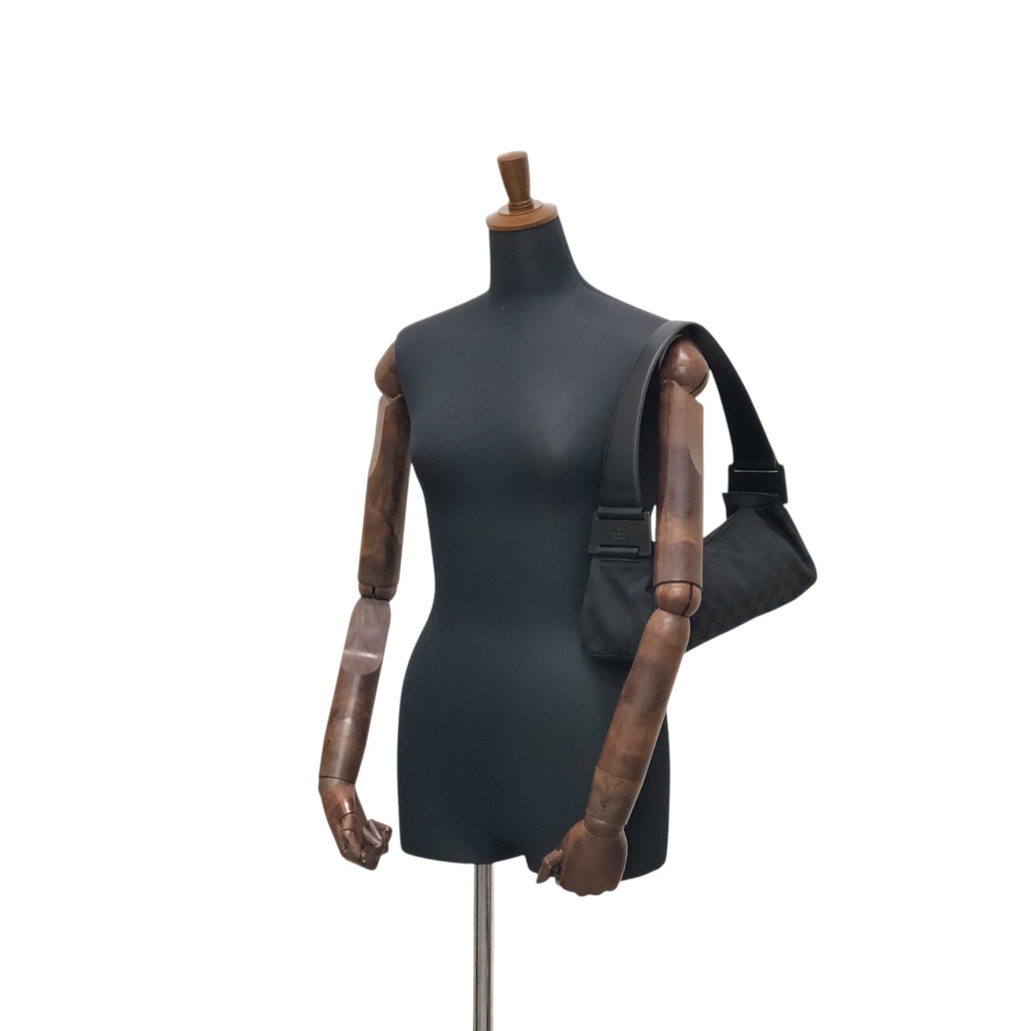 GUCCI GG Canvas Shoulder bag Black Vintage hgsb6r