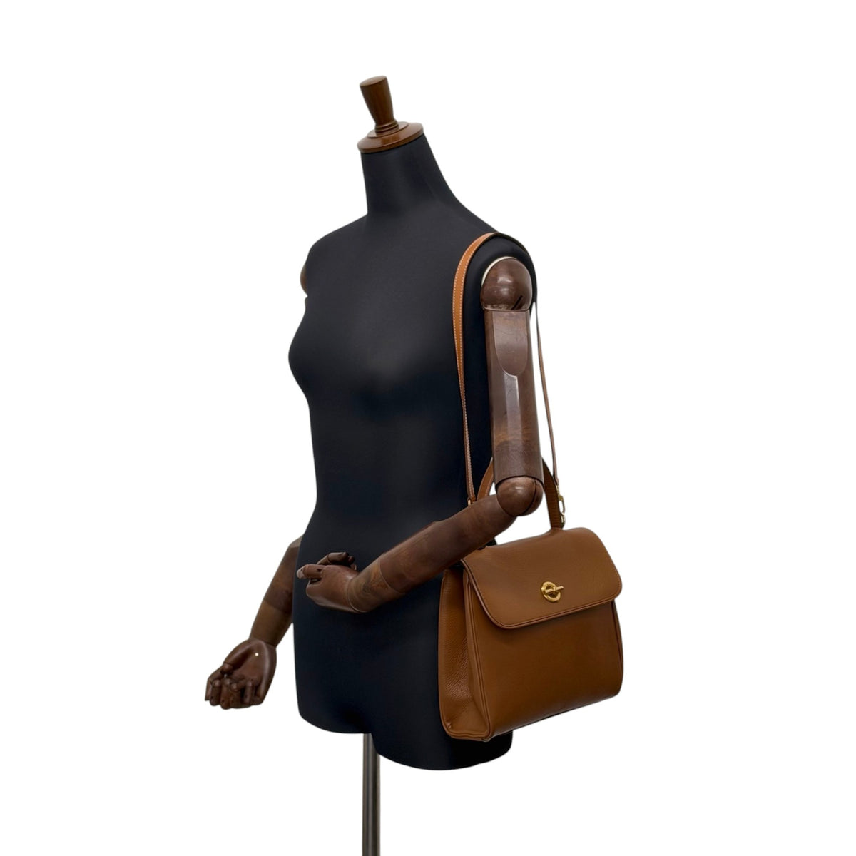 CELINE Toggle Clasp Two-way Handbag Shoulder bag Brown Vintage p67n53