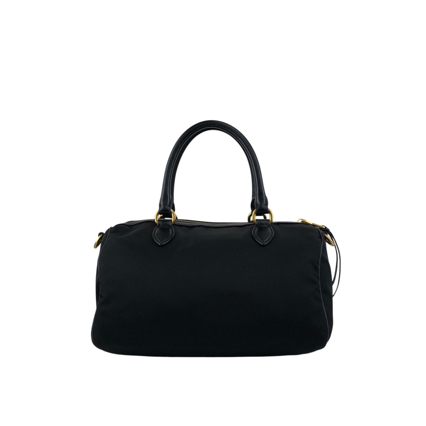 PRADA Logo Two-way Boston bag Shoulder bag Black Vintage 76zjdy