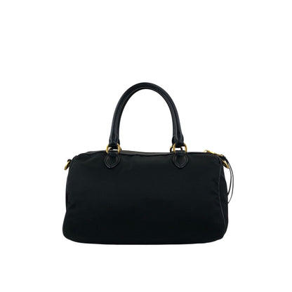 PRADA Logo Two-way Boston bag Shoulder bag Black Vintage 76zjdy