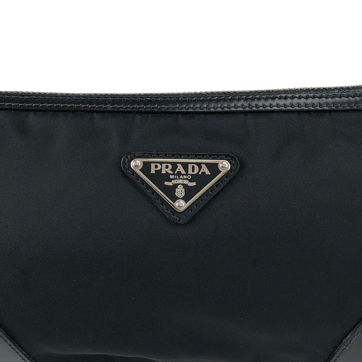 PRADA Triangle Logo Chain Shoulder bag Black Vintage 3m6ggr