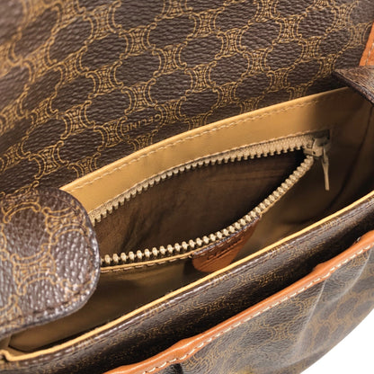 CELINE Macadam Blason Front Buckle Shoulder bag Brown Vintage zzu5ya