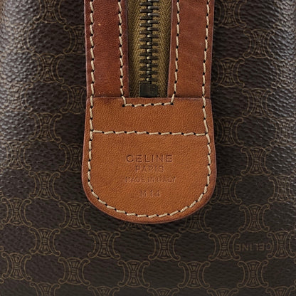 CELINE Macadam Blason Small Boston bag Handbag Brown Vintage f2ydjv