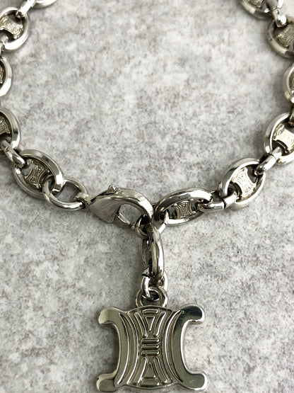 CELINE Triomphe Bracelet Silver Vintage 7vb4pd