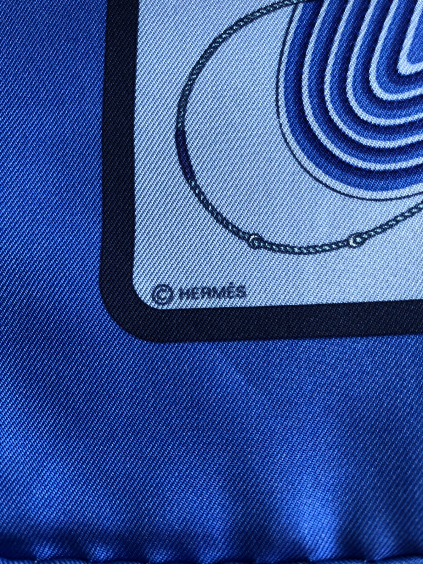 HERMES Silk Scarf Blue Vintage ftk4ph