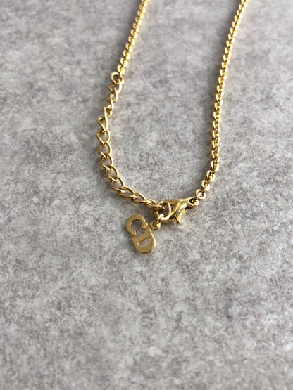 Christian Dior Logo Motifds Necklace Gold Vintage kajf7f