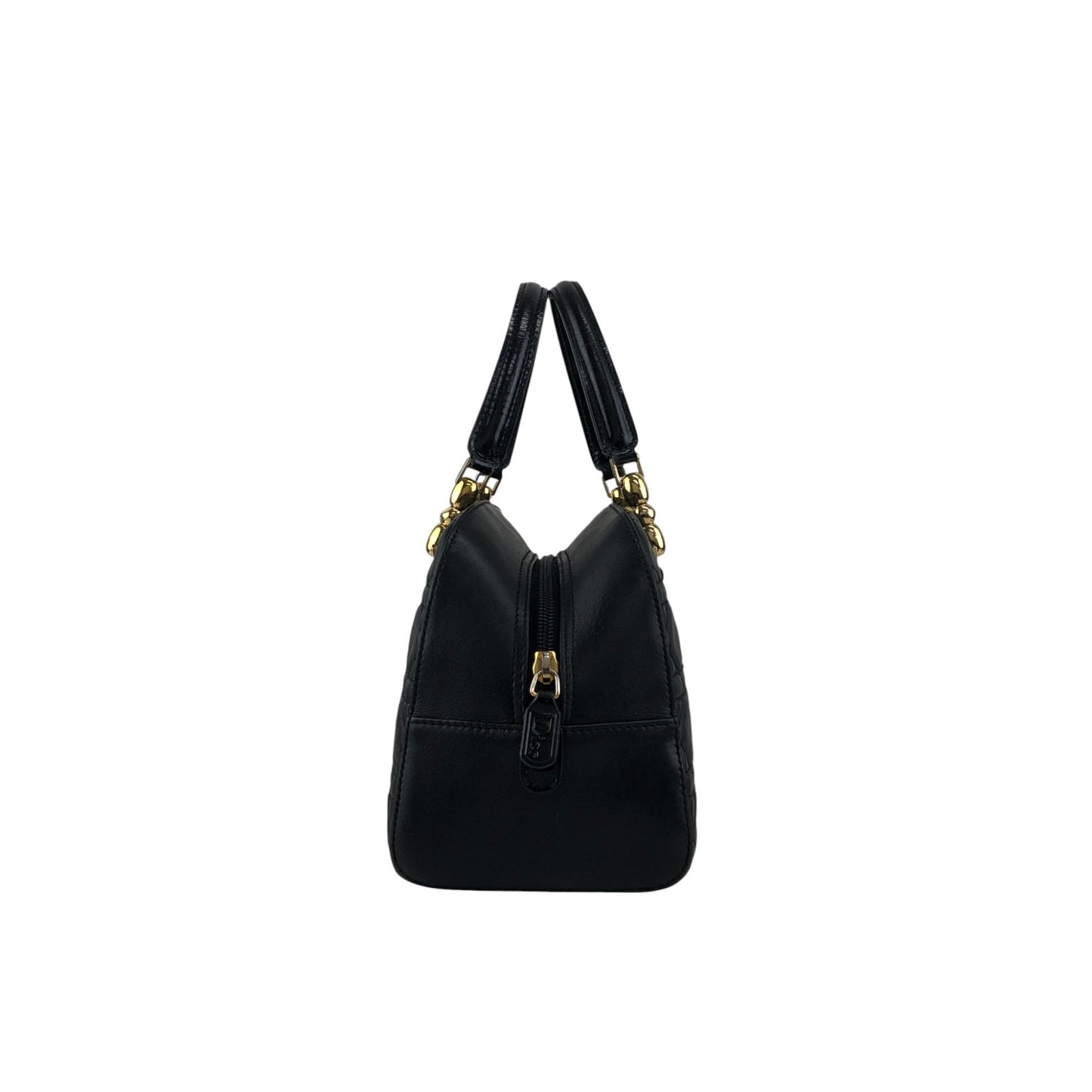 Christian Dior Cannage Small Boston bag Handbag Black Vintage ffmc6u