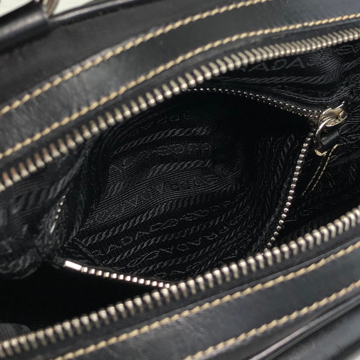 PRADA Triangle Logo Handbag Shoulder bag Black Vintage ntuyze