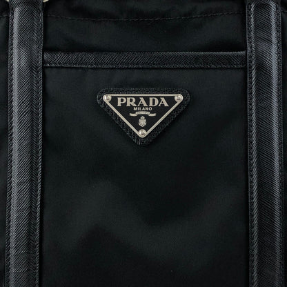 PRADA Tessuto Triangle Logo Totebag Black Vintage tgzvbu