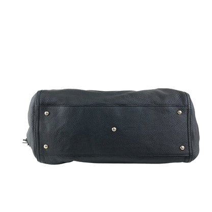 GUCCI Logo Embossed Tassel Shoulder bag Hobobag Black Vintage p2pw3n