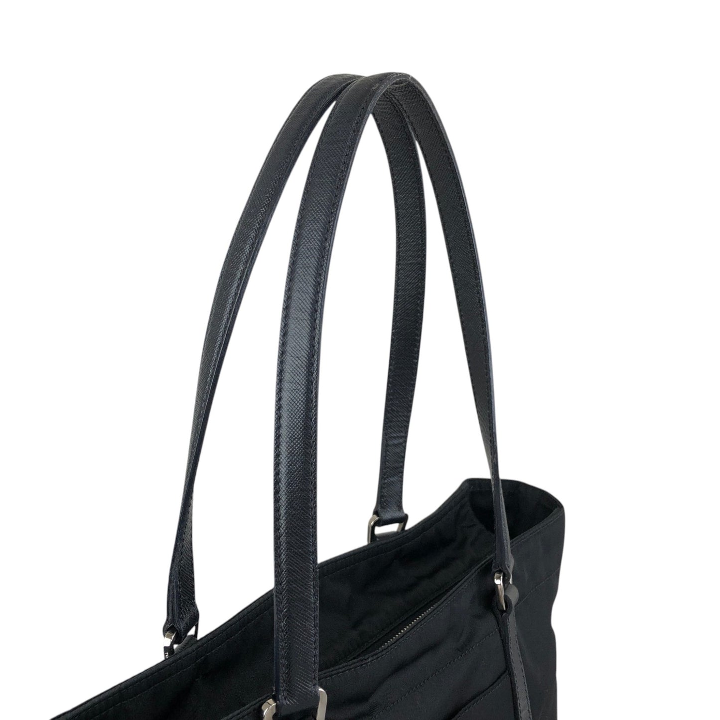 PRADA Tessuto Triangle Logo Totebag Black Vintage 8caxp5