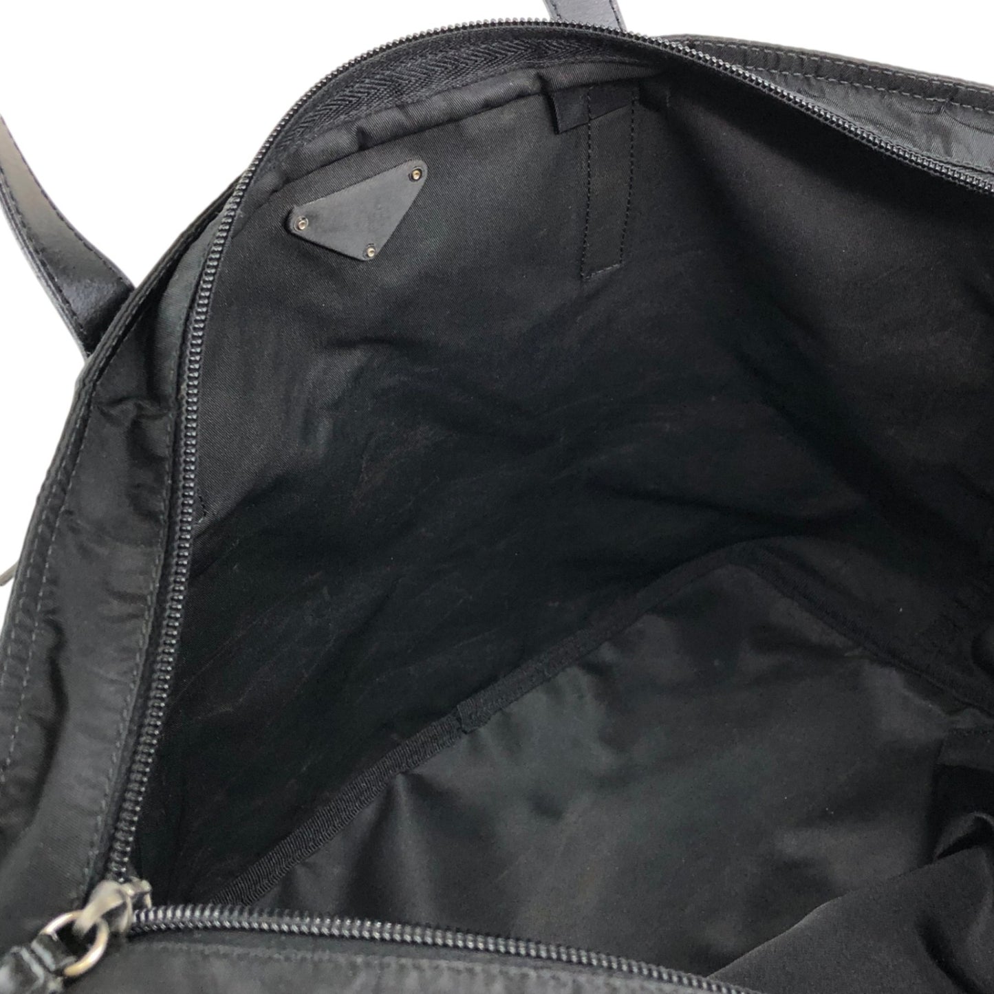 PRADA Tessuto Triangle Logo Totebag Black Vintage 28m35x