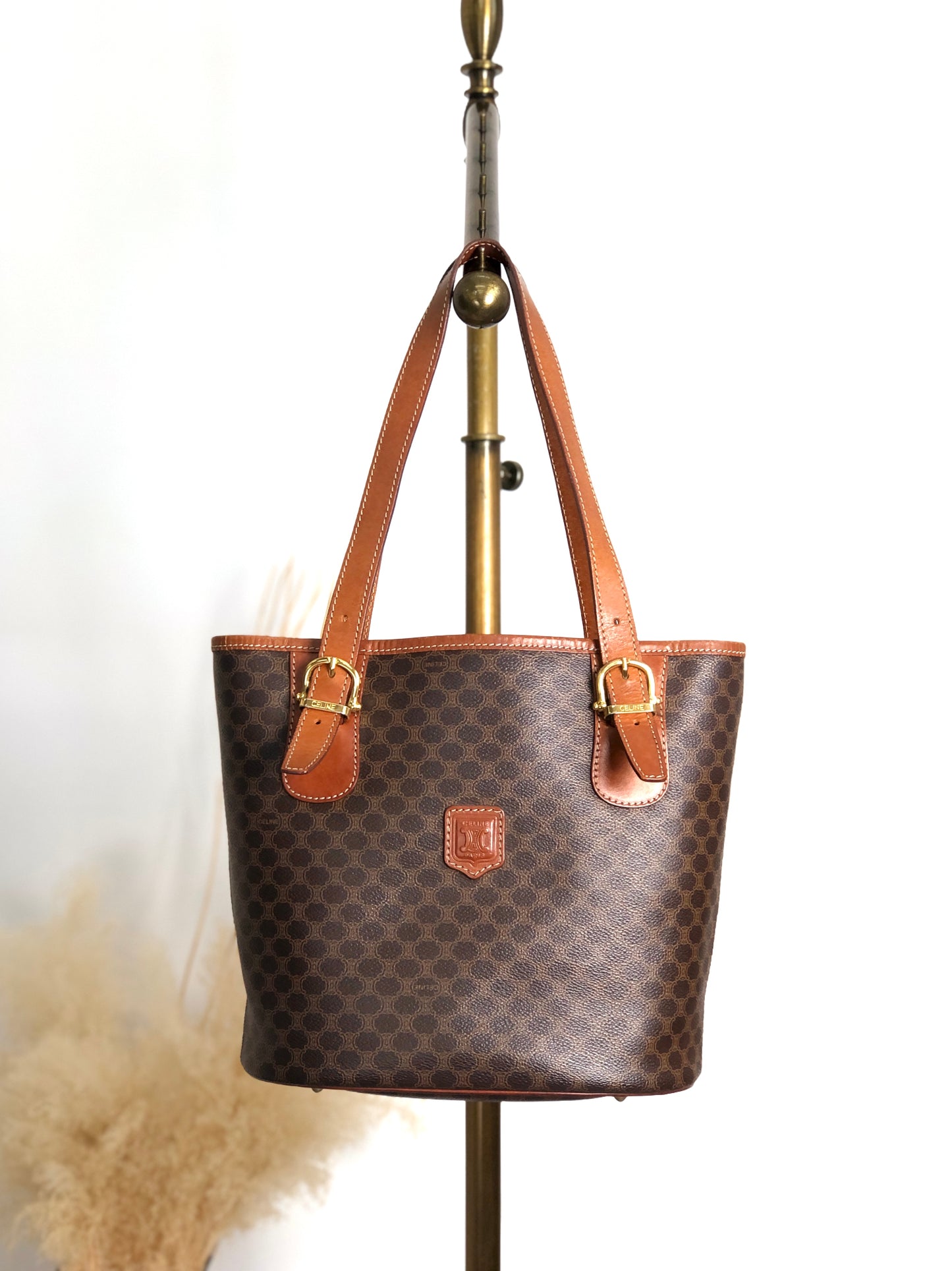 CELINE Macadam Blason Totebag Brown Vintage tdcdrg