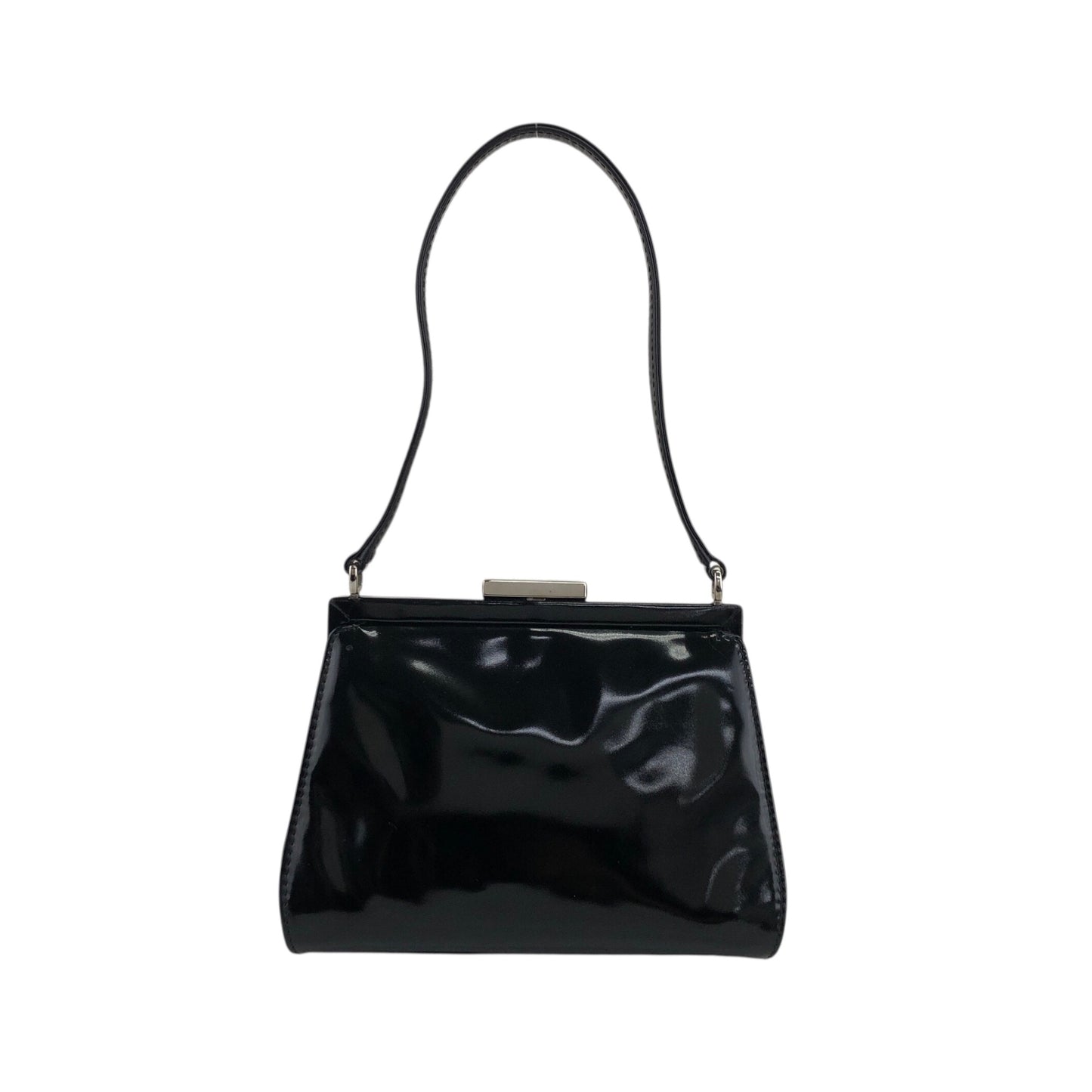 GUCCI Metal Clasp Handbag Black Vintage izypkv
