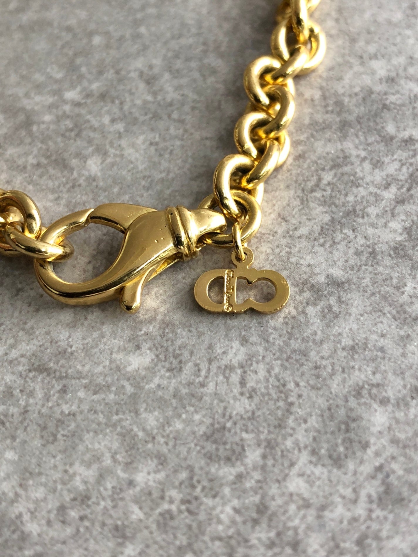 Christian Dior CD Logo Bracelet Gold Vintage sjyrym