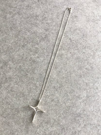 Tiffany & Co. Cross SILVER925 Necklace Silver Vintage h43x6c