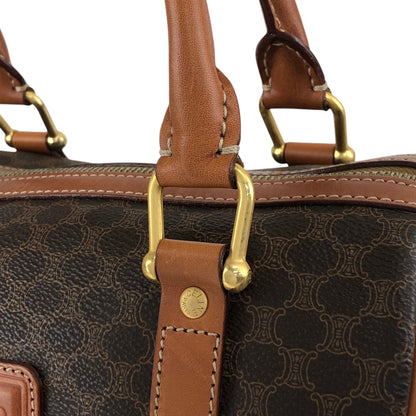 CELINE Macadam Small Boston bag Handbag Brown Vintage 7k24si