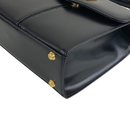 Yves Saint Laurent Logo Two-way Handbag Shoulder bag Black Vintage ktpth7