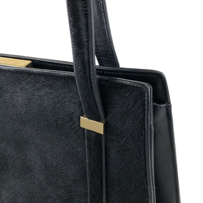 GUCCI Metal Clasp Totebag Black Vintage mzwmr5