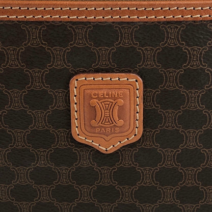 CELINE Macadam Blason Handbag Vanity bag Brown Vintage 4upm5f