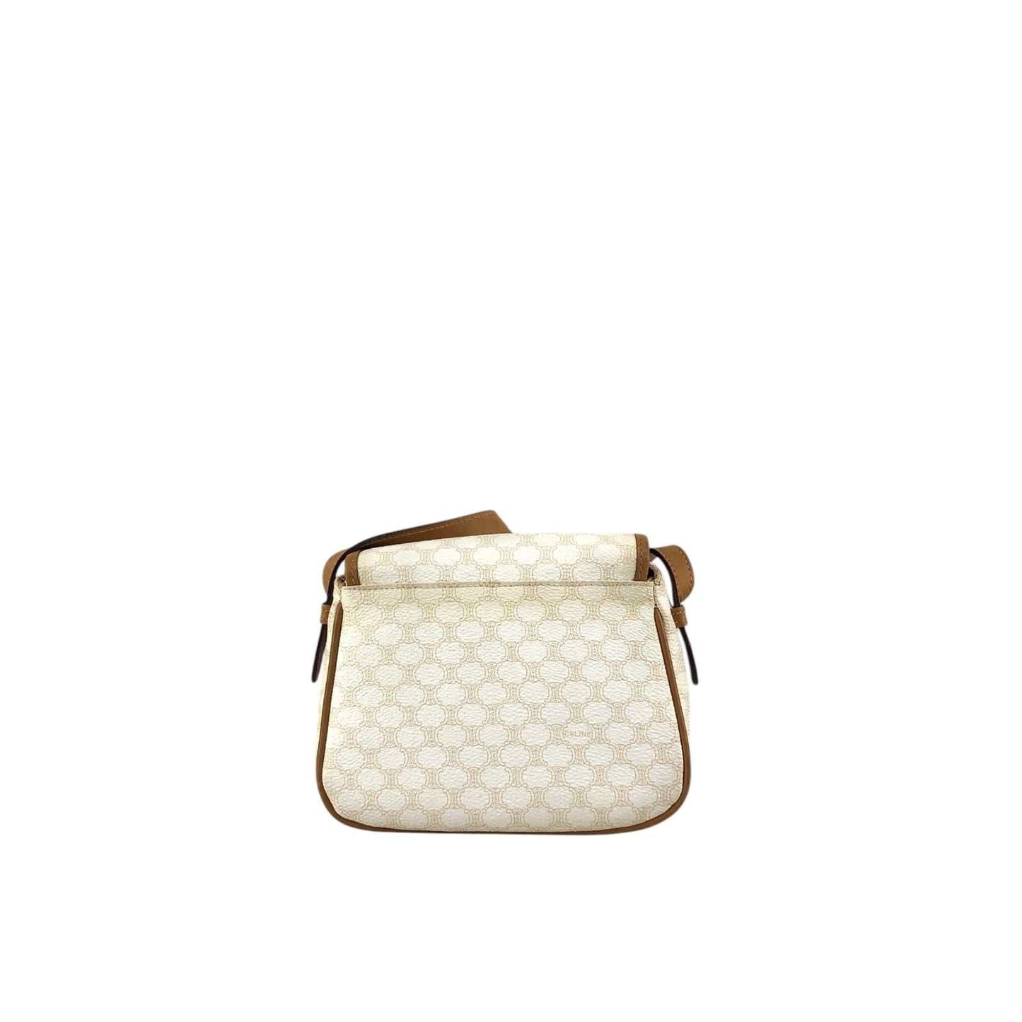 CELINE Macadam Blason Tassel Shoulder bag White Vintage esf7xf