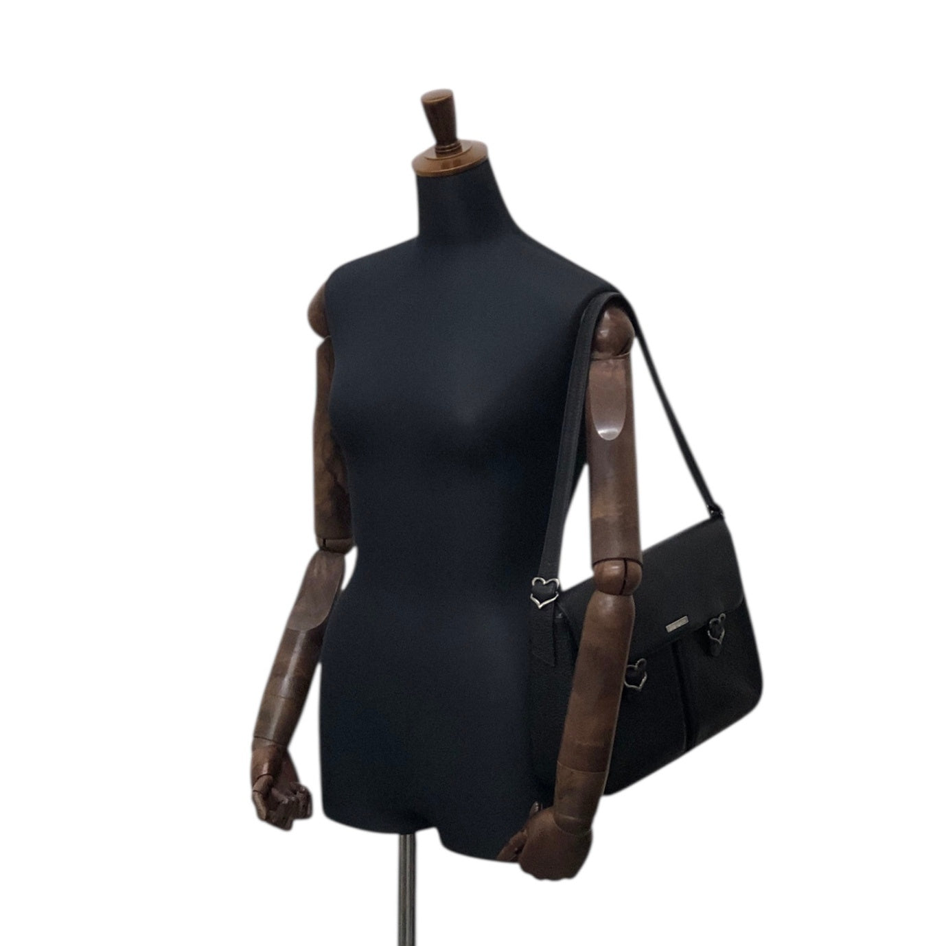 Yves Saint Laurent Logo Buckle Shoulder bag Black Vintage geb2iw