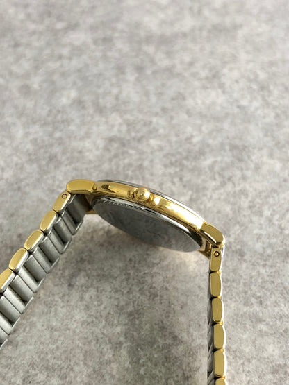 Yves Saint Laurent YSL Logo Quartz Watch Silver 2200-228481 Vintage d25enz