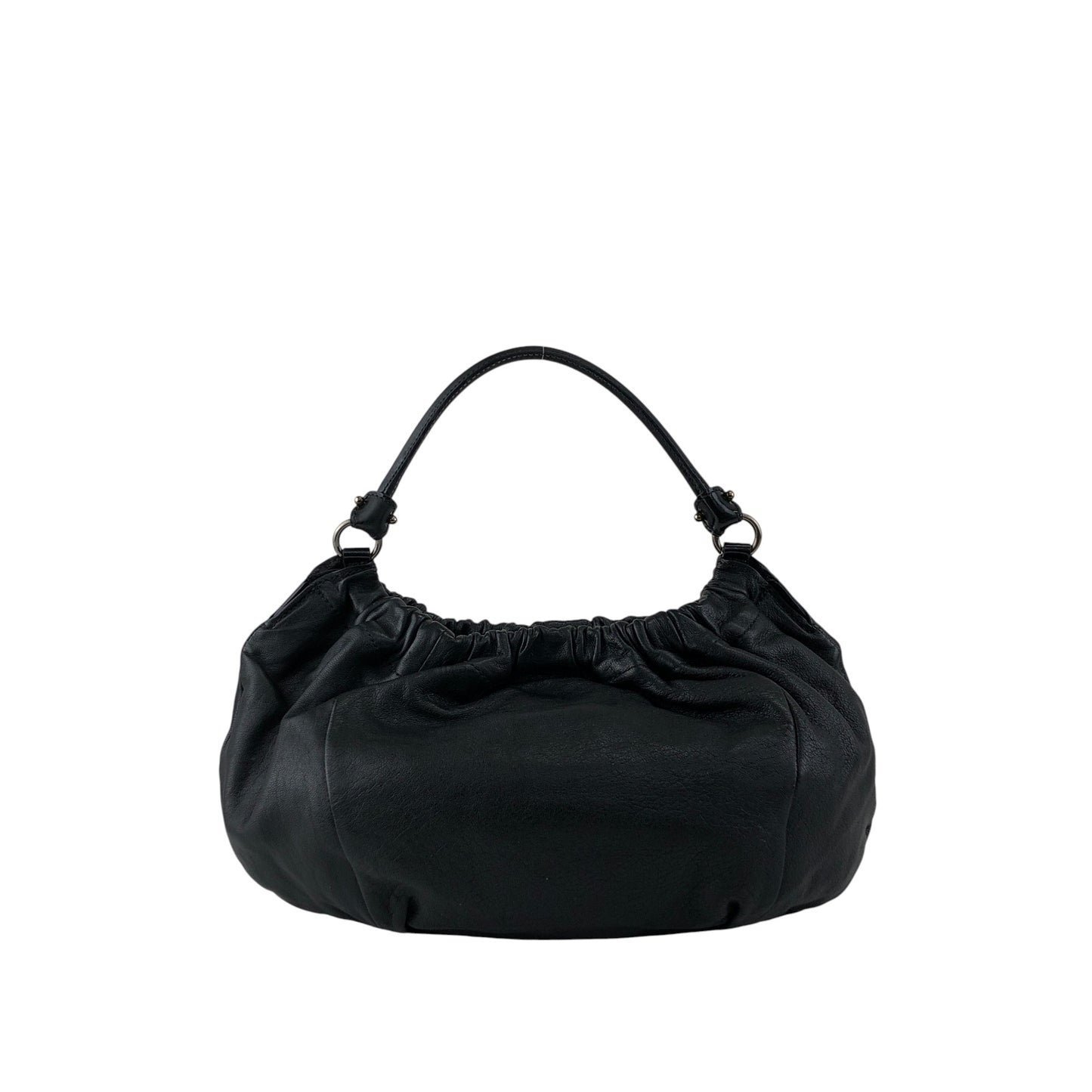 Salvatore Ferragamo Vala Ribbon Shoulder bag Hobobag Black Vintage bgm738