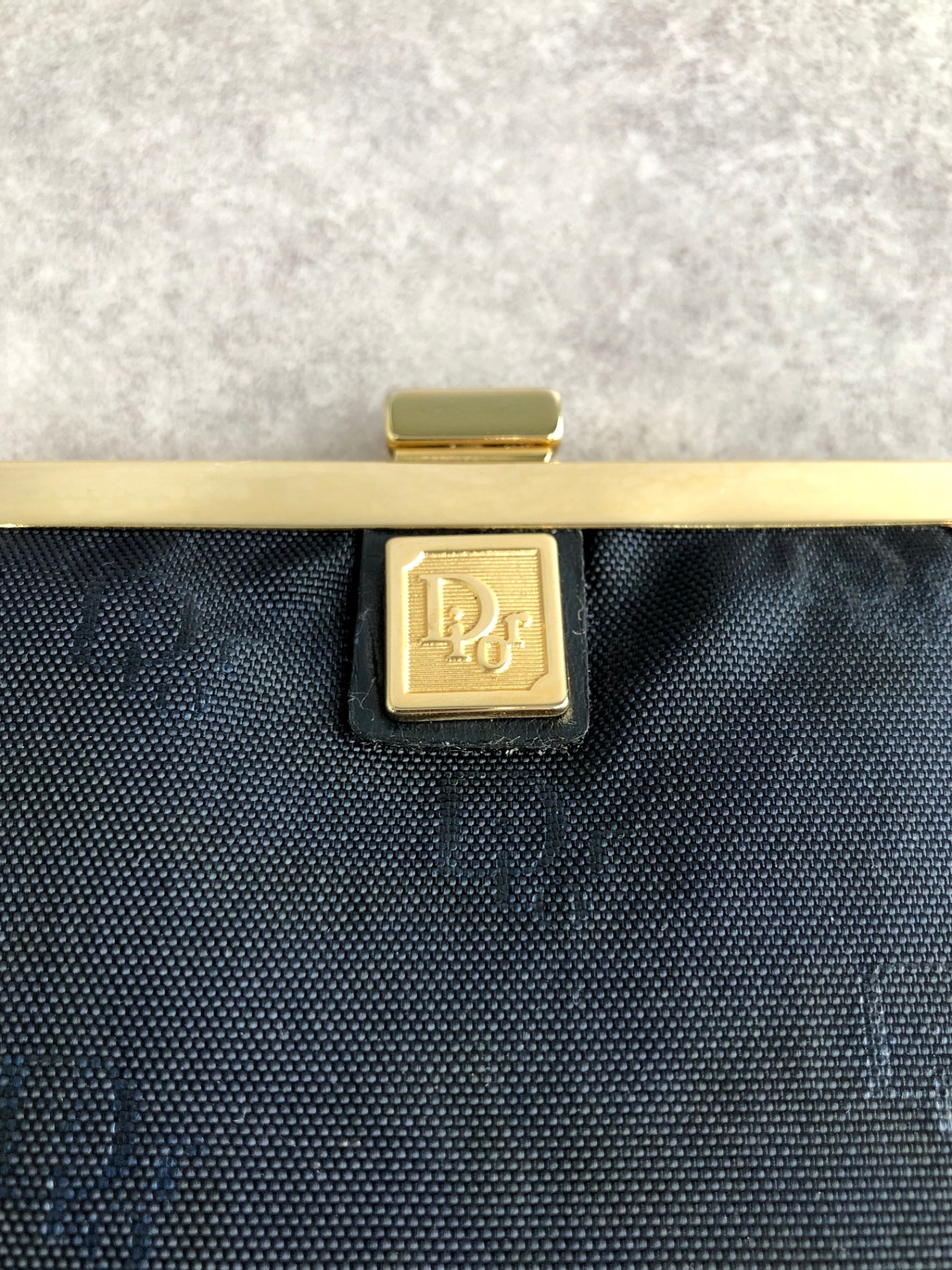 Christian Dior Logo Clasp Coin Purse Black Vintage sbavmi